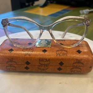 MCM translucent champagne/nude cat shaped eye glasses